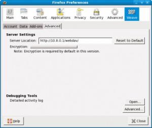 Mozilla Weave Setup